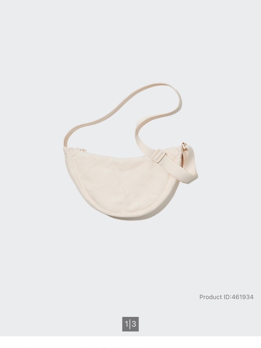 Uniqlo round mini Shoulder Bag in Off-White corduroy